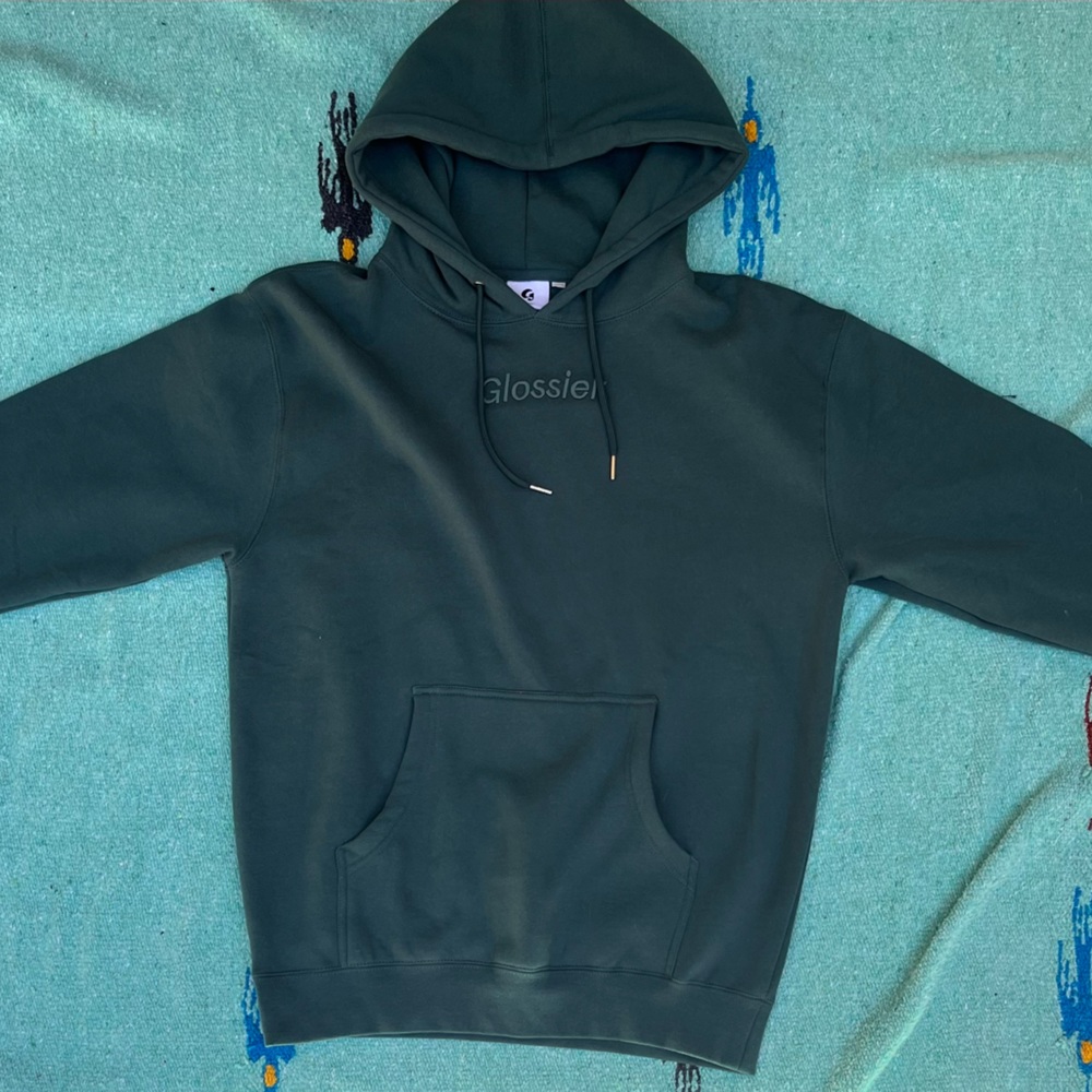 Limited edition Glossier sage green hoodie size M